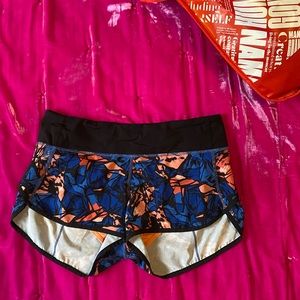 Lululemon Blue / Orange speed up short 2”